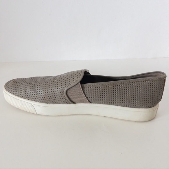 Vince Blair Grey Perforated Low Top Slip On Sneakers - Picture 12 of 14